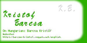 kristof barcsa business card